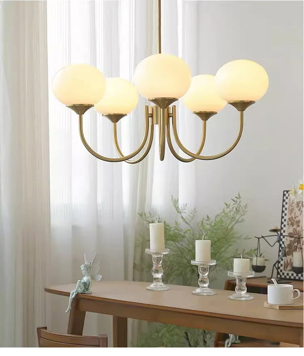 Nordic Pink Bedroom Lamp – Warm Romantic Bauhaus Chandelier