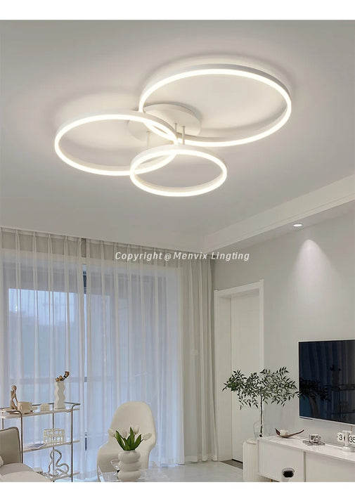 LED Ceiling Light – Art Deco Aluminum Design with Dimmable LED Bulbs