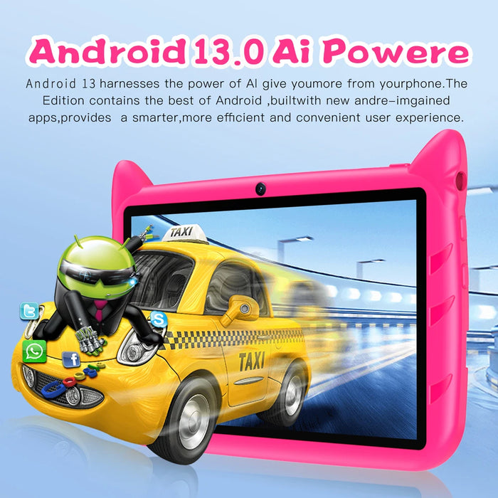 BDF 7-Inch Kids Tablet – Android 13 with 64GB Storage, Dual Cameras & Parental Controls - Samanta Factory