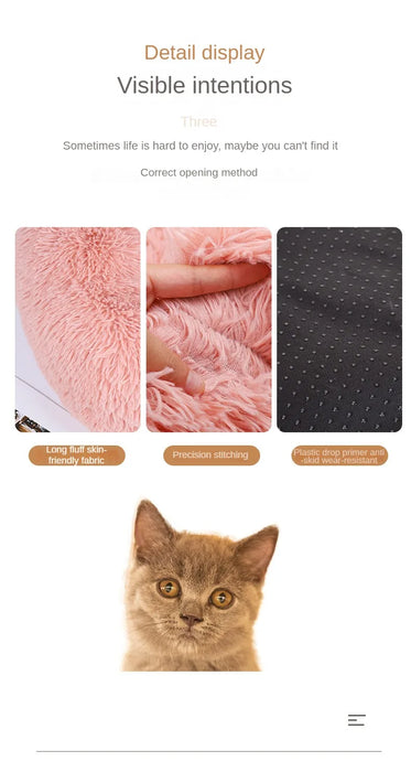 Plush Cat & Dog Nest Bed – Warm, Washable & Fluffy for Winter Comfort - Samanta Factory