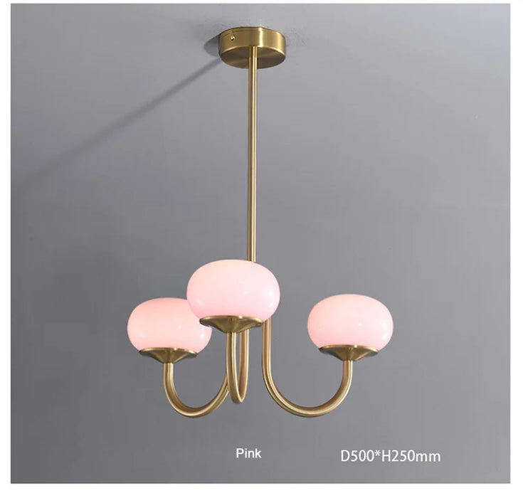 Nordic Pink Bedroom Lamp – Warm Romantic Bauhaus Chandelier