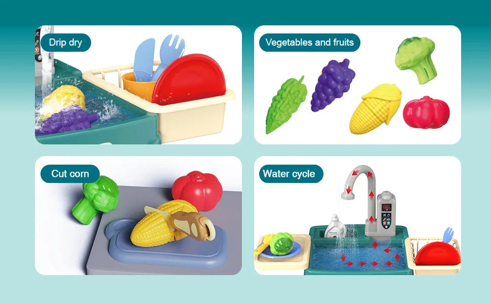 Kids Kitchen Toys Set – Realistic Plastic Cooking Playset for Ages 3–12 - Samanta Factory
