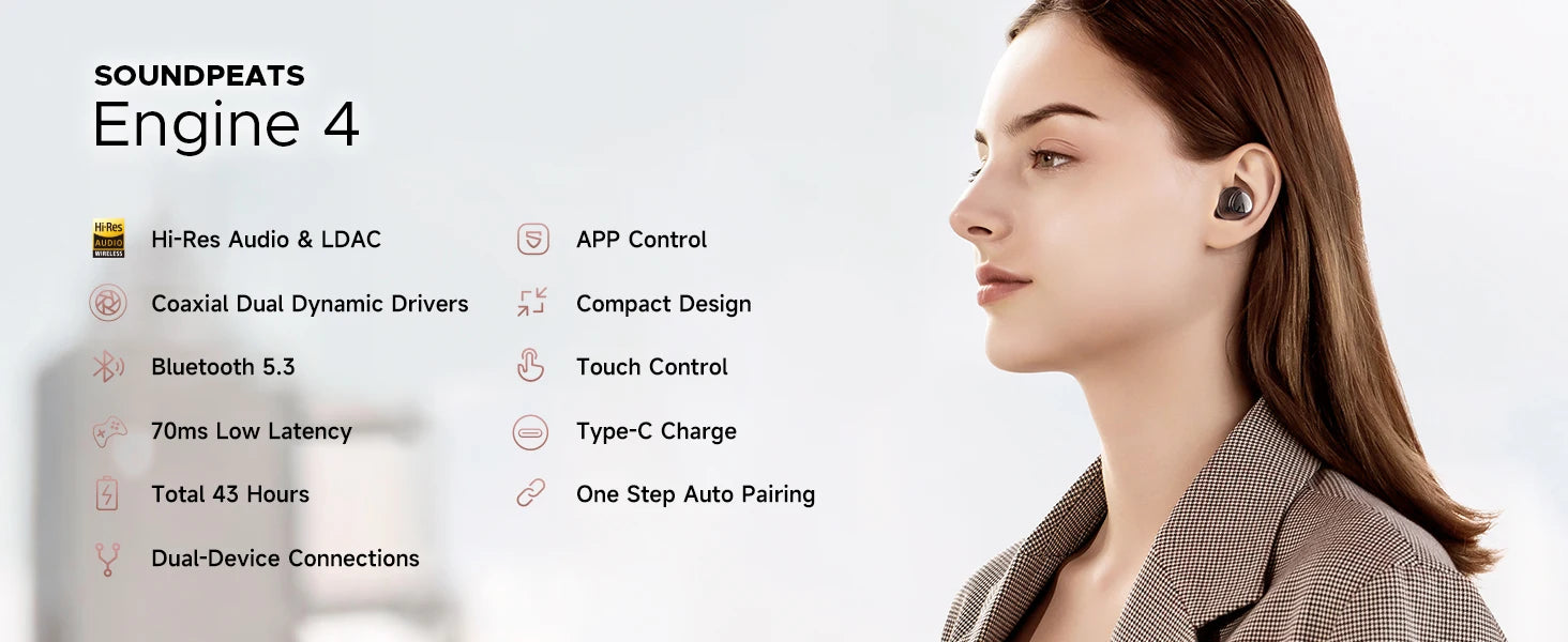 Bluetooth Earbuds – Hi-Res Dual-Driver Audio & 43-Hour Battery Life - Samanta Factory