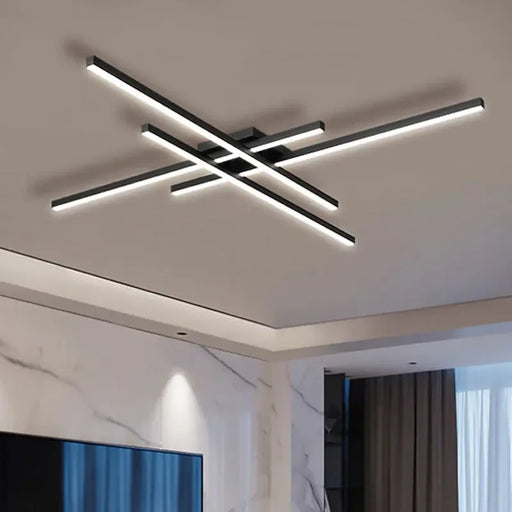 Modern Nordic LED ceiling light in black, suitable for bedroom and foyer, with energy-efficient illumination

