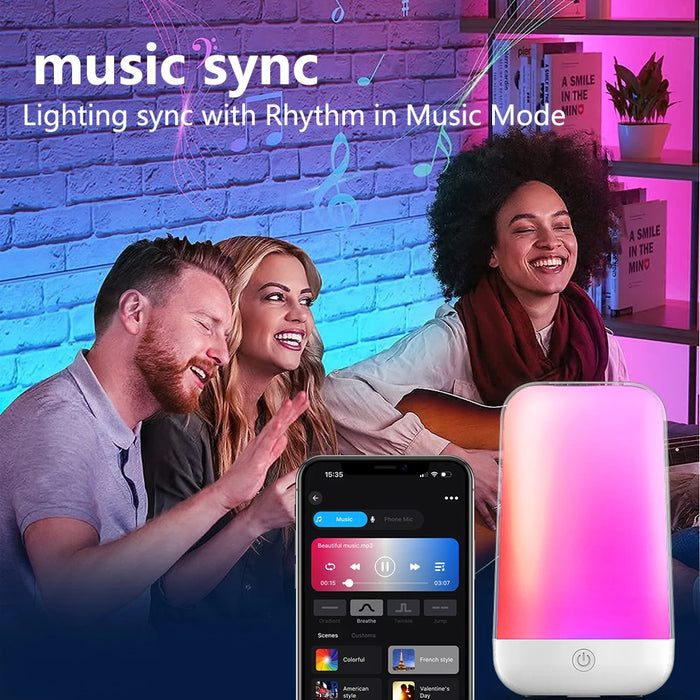 Smart RGB Night Light Lamp – Touch Control with App - Samanta Factory