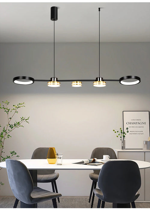 Modern Ring Pendant Light – 48W LED Chandelier with Soft Eye-Care Illumination