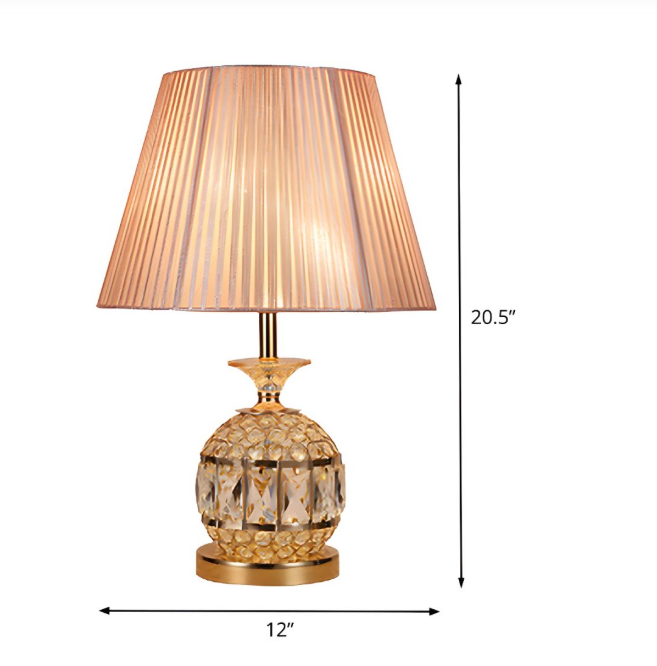 Pineapple Nightstand Lamp – Faceted Crystal 1-Head Reading Light in Gold - Samanta Factory