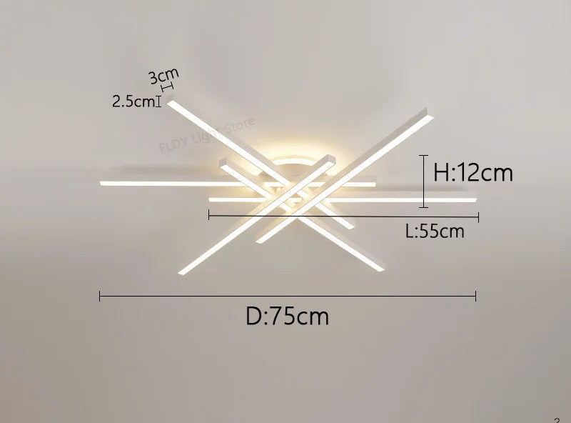 LED Ceiling Light – Modern 4-Bulb Aluminum Fixture for Living Spaces