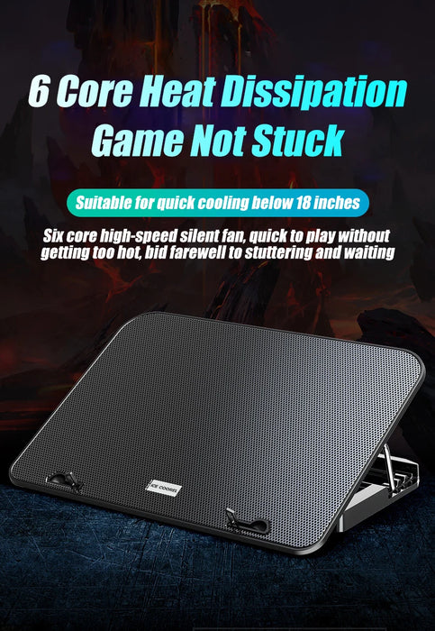 Laptop Cooling Pad – 6-Fan Ultra-Quiet Airflow for 13–18" Notebook - Samanta Factory