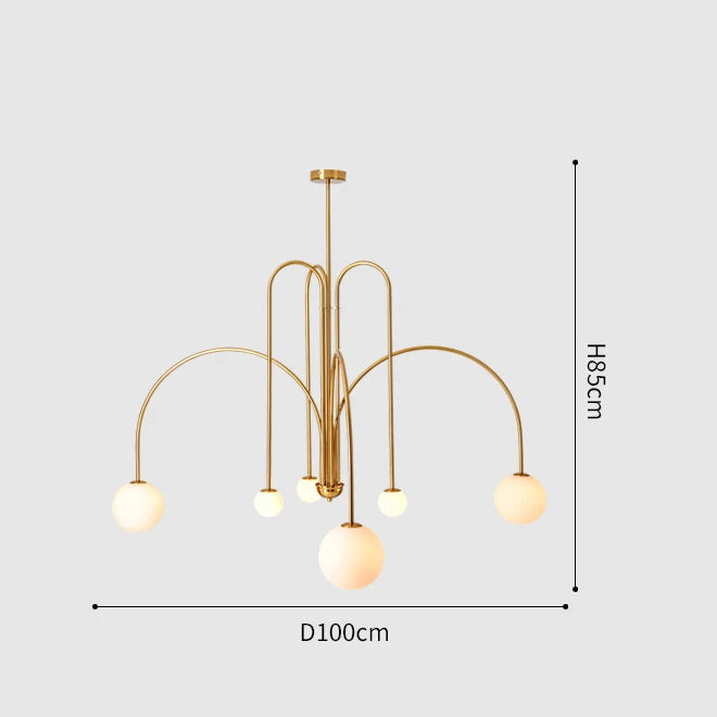 Modern LED Chandelier – Frosted Glass Pendant Light for Elegant Interiors