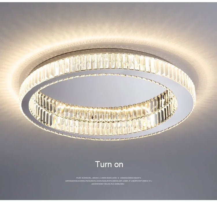 Modern Crystal Chandelier – Remote-Controlled LED Pendant Light for Living & Dining Rooms