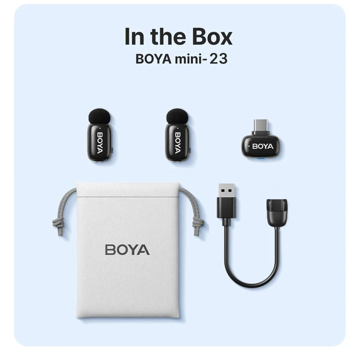 BOYA Mini Wireless Microphone – 2.4GHz Lavalier Mic with Charging Case for iPhone & Android - Samanta Factory