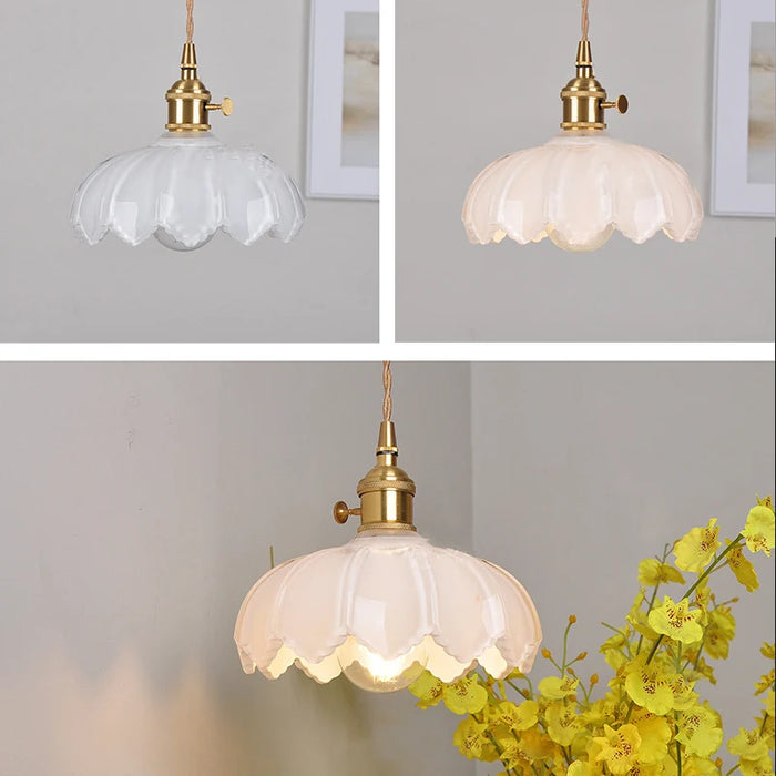 Japanese Glass Pendant Light – Polished Copper Ceiling Lamp for Modern Homes - Samanta Factory