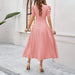 Junior Y2K Midi Dress – Puff Sleeves & Slim A-Line Silhouette - Samanta Factory