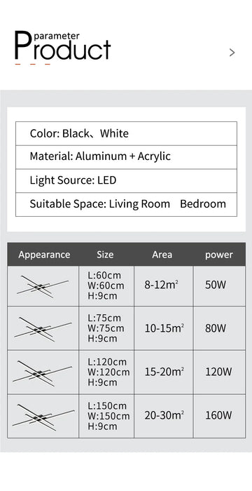 Ceiling Light – Modern Nordic Iron & Acrylic Design with LED Illumination