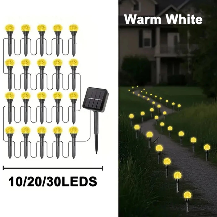 Decorative Solar-Powered LED Pathway Lights with 8 Modes and Bubble Ball Design - Samanta Factory