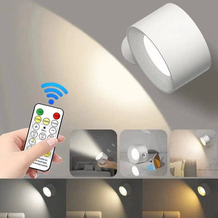 Rechargeable LED Wall Light – Touch Control with 3 Colour Modes & Adjustable 360° Rotation - Samanta Factory