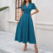 Junior Y2K Midi Dress – Puff Sleeves & Slim A-Line Silhouette - Samanta Factory
