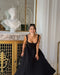 A-line Strap Long Dress – Square Neck & Backless Design - Samanta Factory