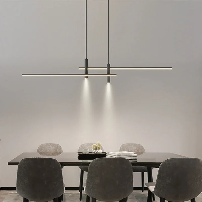 Modern LED Pendant Light – Adjustable Aluminum Chandelier with Dimmable Lighting - Samanta Factory