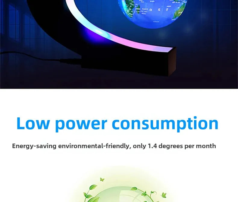 Magnetic Levitating Globe – 4-Inch Floating Earth with LED Light for Home & Office Decor - Samanta Factory