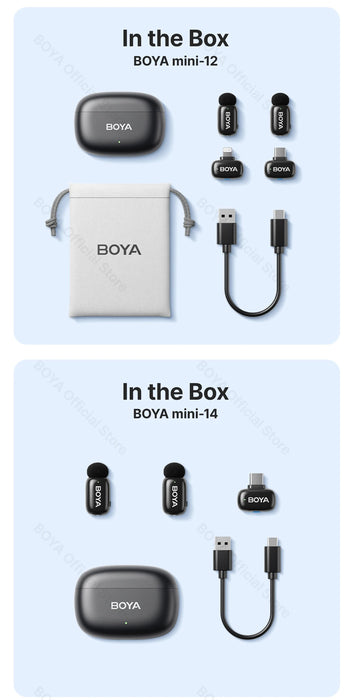 BOYA Mini Wireless Microphone – 2.4GHz Lavalier Mic with Charging Case for iPhone & Android - Samanta Factory