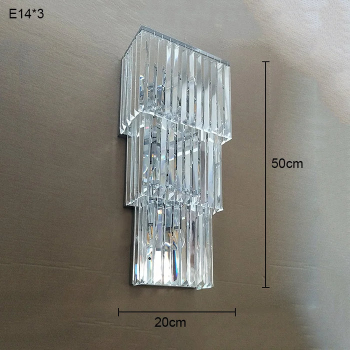 Crystal Wall Lamp – Modern Gold LED Lighting for Dining & Bedroom