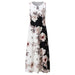 Bohemian Maxi Dress – Sleeveless Floral Print with Loose Swing Silhouette - Samanta Factory
