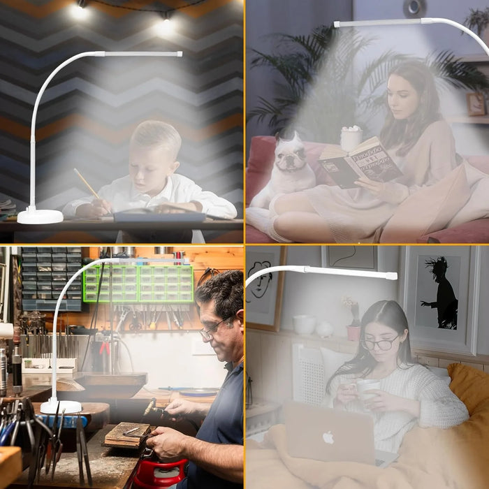 Adjustable LED Desk Lamp – 360° Flexible Gooseneck with 30 Lighting Modes