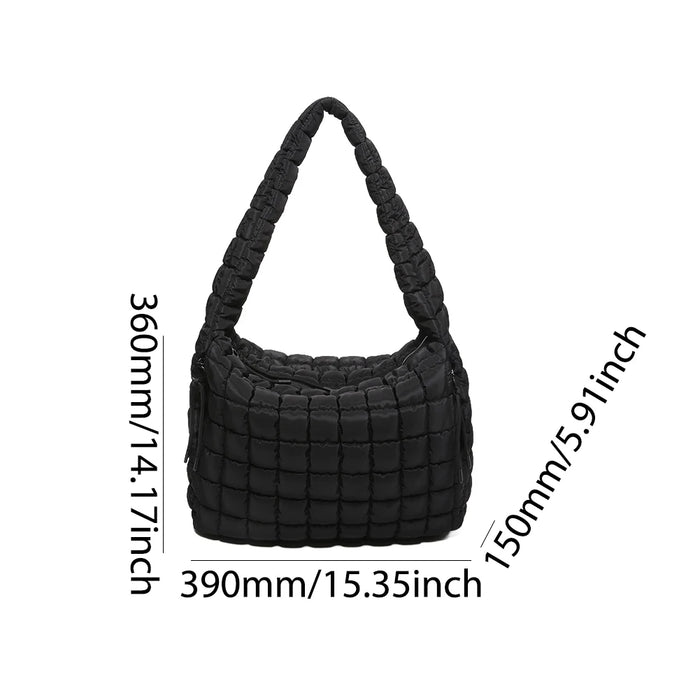 Women’s Puffer Shoulder Bag – Fashion Bubble Tote with Large Capacity - Samanta Factory
