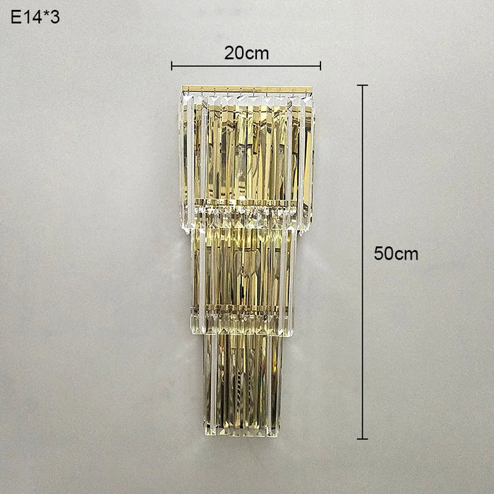 Crystal Wall Lamp – Modern Gold LED Lighting for Dining & Bedroom