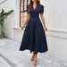 Junior Y2K Midi Dress – Puff Sleeves & Slim A-Line Silhouette - Samanta Factory