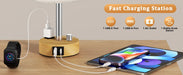 Bedside Table Lamp – Dimmable Lighting with USB-A & USB-C Charging Ports - Samanta Factory