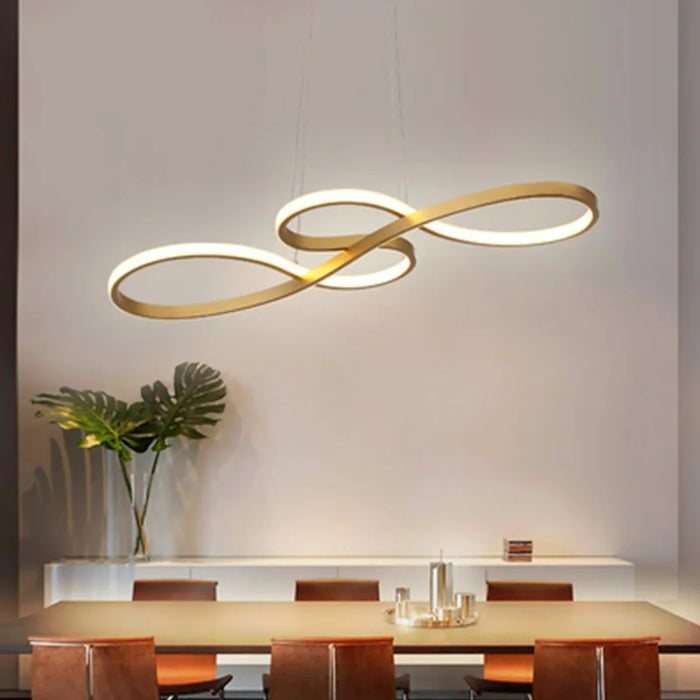 Modern LED Pendant Light – Iron Finish with Remote Dimming - Samanta Factory