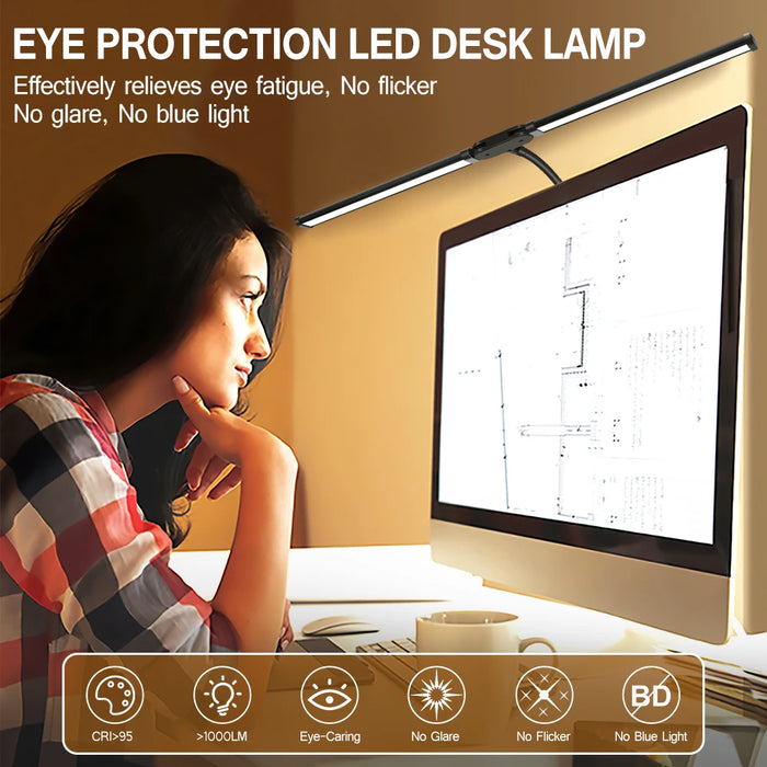 Double-Head LED Desk Lamp – Wide, Adjustable Lighting with 10 Brightness Levels - Samanta Factory