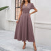 Junior Y2K Midi Dress – Puff Sleeves & Slim A-Line Silhouette - Samanta Factory