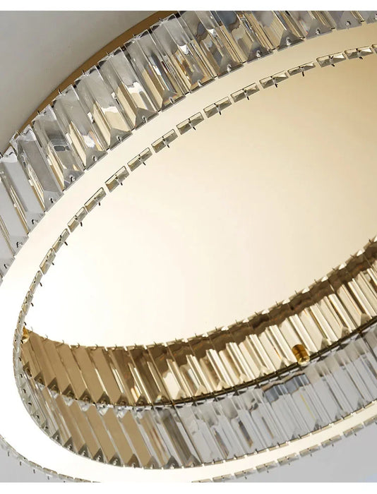 Modern Crystal Chandelier – Remote-Controlled LED Pendant Light for Living & Dining Rooms