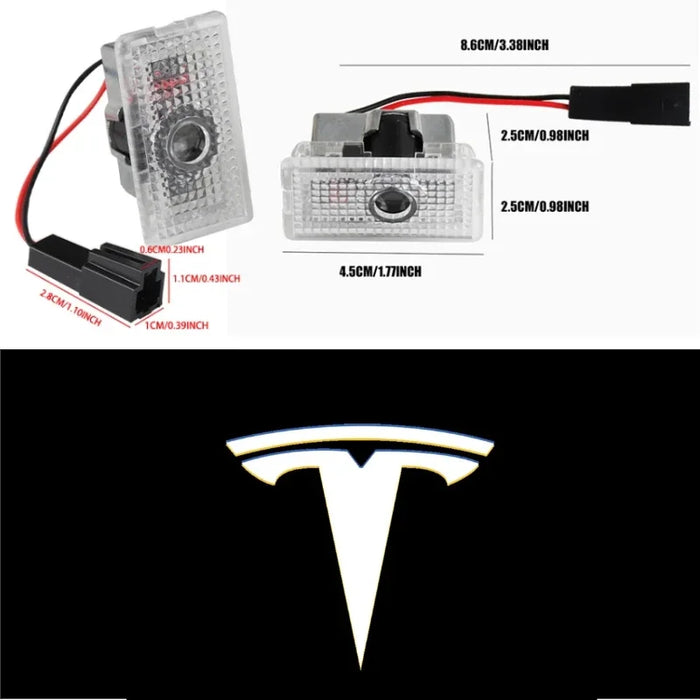 Tesla 2Pcs Car Door Projector Welcome Lights Accessories For Tesla Model 3 S X Y Cybertruck Roadster SpaceX Car Accessories - Samanta Factory