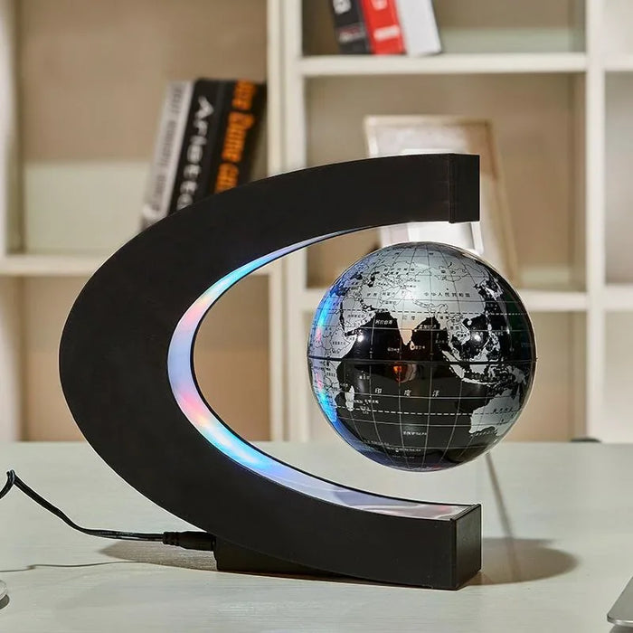 Magnetic Levitating Globe – 4-Inch Floating Earth with LED Light for Home & Office Decor - Samanta Factory