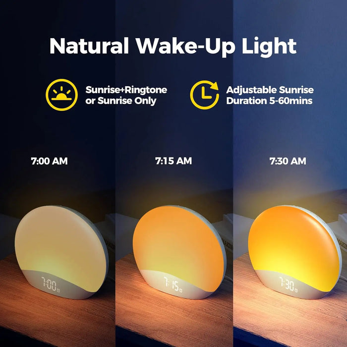 Sunrise Alarm Clock & Sound Machine – All-in-One Sleep Aid with Nature Sounds & Gentle Wake-Up Light - Samanta Factory