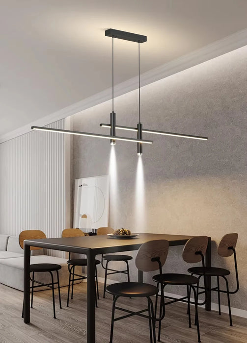 Modern LED Pendant Light – Adjustable Aluminum Chandelier with Dimmable Lighting - Samanta Factory