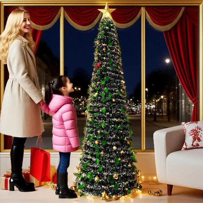 Artificial Christmas Tree – Foldable Gradient Design with Non-Slip Base