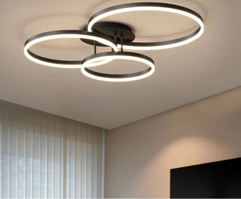 LED Ceiling Light – Art Deco Aluminum Design with Dimmable LED Bulbs