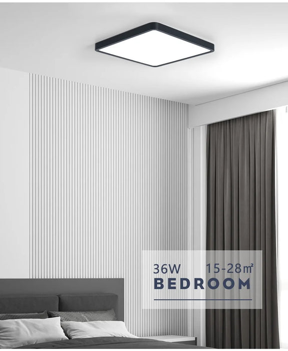 Smart LED Ceiling Light – Wood Grain Design with App & Remote Control