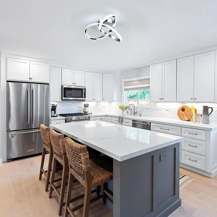 Modern LED Ceiling Light – Stepless Dimmable with Iron & Acrylic Design