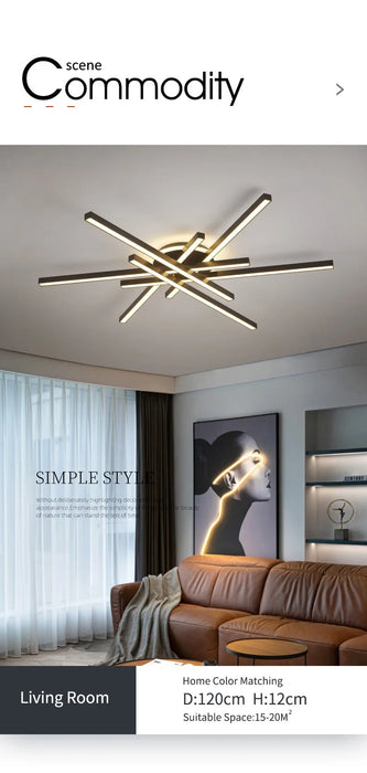 LED Ceiling Light – Modern 4-Bulb Aluminum Fixture for Living Spaces