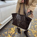 Vintage PU Leather Shoulder Tote – Soft Casual Bag with Lock Closure - Samanta Factory