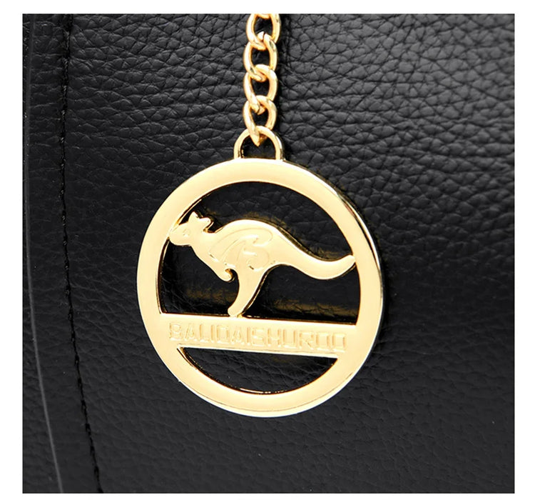 Women’s Soft PU Leather Handbag – Fashionable Casual Tote with Sequined Detail - Samanta Factory