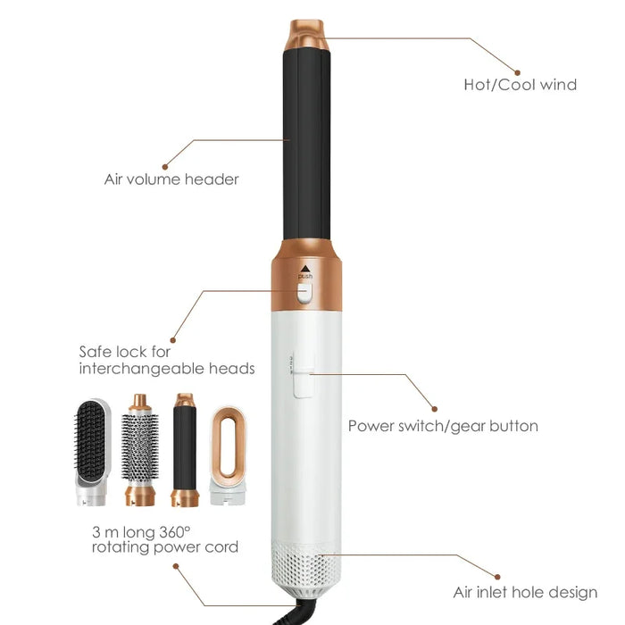 5-in-1 Hair Dryer Brush – Versatile Styling with Ionic & Infrared Technology - Samanta Factory