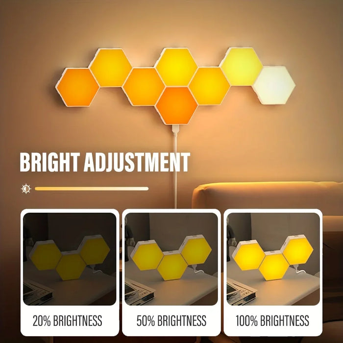 Hexagonal Night Light – DIY Smart LED Wall Panels with App & Music Sync - Samanta Factory